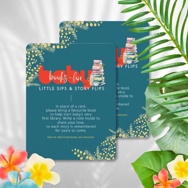 Cartão De Notas Books For Baby Mom-osa Theme Baby Shower Card (Criador carregado)
