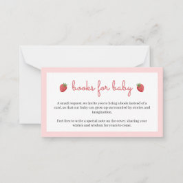 Cartão De Notas Books for Baby Strawberry Baby Shower Card