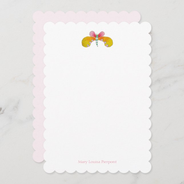 Cartão De Notas Borboleta-borboleta-de-vidro (Frente/Verso)