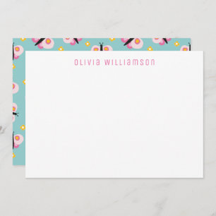 Cartão De Notas Borboleta-branca personalizada