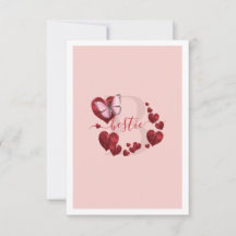 Borboleta Rosa com Folhas em Coração Melhor Amiga