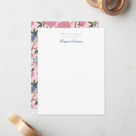 Cartão De Notas Borboletas e Aves Papelaria Floral Pessoal
