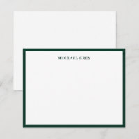 Borda de Nome Verde Escuro Minimalista Elegante Fl