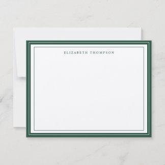 Cartão De Notas Borda Esmeralda Verde Personalizada Básica Simples