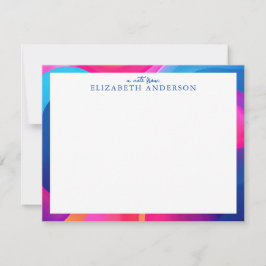 Cartão De Notas Borda Geométrica Colorida Personalizada