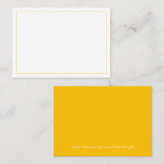 Cartão De Notas Borda Simples Amarelo Moderno do Orçamento da Mesa