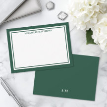 Borda Verde Esmeralda Monograma Minimalista