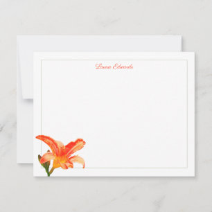 Cartão De Notas Borda Verde Lilar Laranja Laranja Aquarela Persona