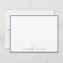 Bordado Monograma Azul Marinho Moderno Minimalista