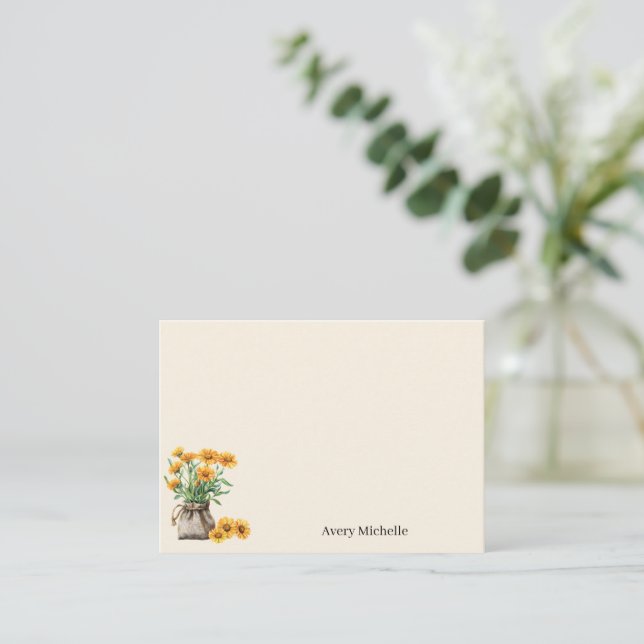 Cartão De Notas Botanical Illustration Personal Stationary (Em pé/Frente)