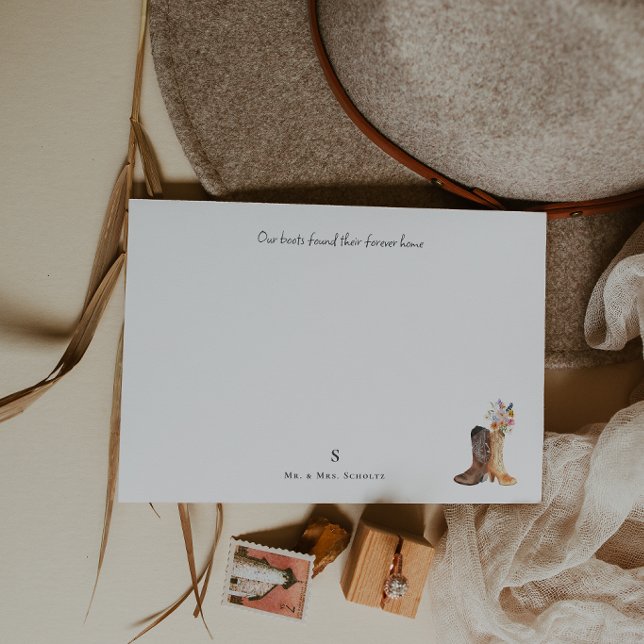 Cartão De Notas Botas de Cowboy Casamento His & Hers (Criador carregado)