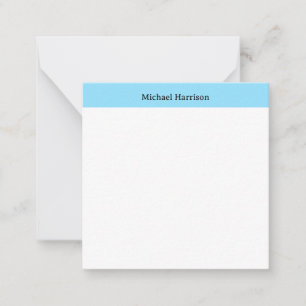 Cartão De Notas Branco azul clássico minimalista profissional