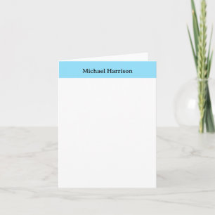Cartão De Notas Branco azul clássico minimalista profissional