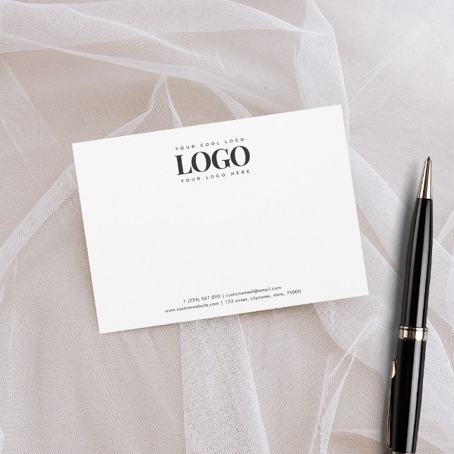 Cartão De Notas Branco Personalizado da Companhia de Logotipo Come (Criador carregado)