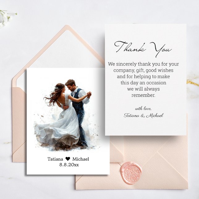 Cartão De Notas bride and groom budget thank you wedding (Criador carregado)