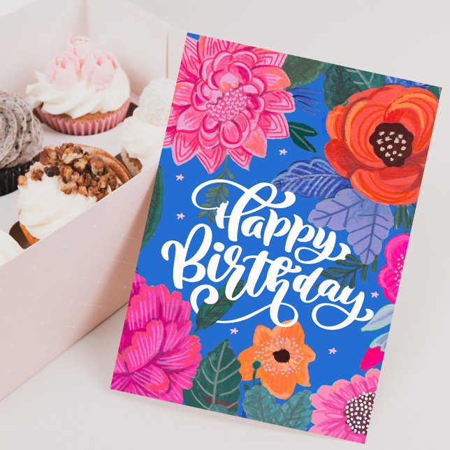 Cartão De Notas Bright Floral Birthday (Bright Floral Birthday greeting card)