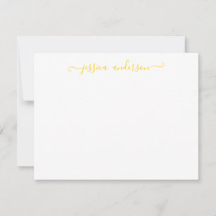 Cartão De Notas Bright Modern Elegante Ouro Amarelo Sunny