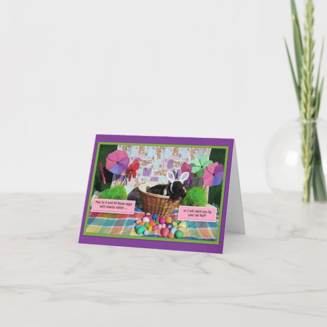 Cartão De Notas Brincando em Bunnies  (Frente)