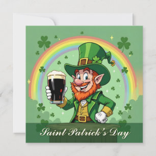 Cartão De Notas Brindes do Leprechaun sob o Arco-íris