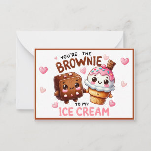 Cartão De Notas Brownies e Sorvete Kawaii Fofos