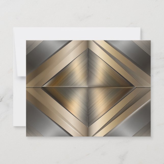 Cartão De Notas Brushed Metallic Geometric Diamond Pattern (Frente)
