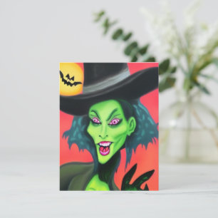 Cartão De Notas Bruxa Branca de Halloween