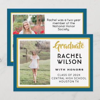 Cartão De Notas Budget Custom Photos Graduation Announcement Card