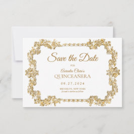 Cartão De Notas BUDGET Elegante Ivory White Frame Dourado Quincean