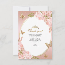 Cartão De Notas BUDGET Floral Blush Butterfly Quinceanera Foto