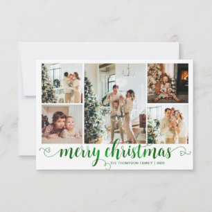 Cartão De Notas BUDGET Green Felry Christmas Heart Script 5 Photo