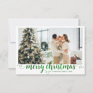 Cartão De Notas BUDGET Green Felry Christmas Heart Script Photo