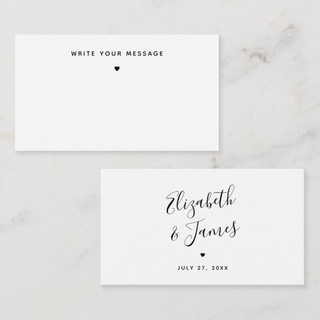 Cartão De Notas BUDGET Ideia de Livro de Convidados Não Tradiciona (Frente/Verso)