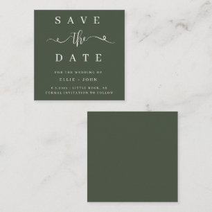 Cartão De Notas BUDGET Olive Green Weding the Date Card