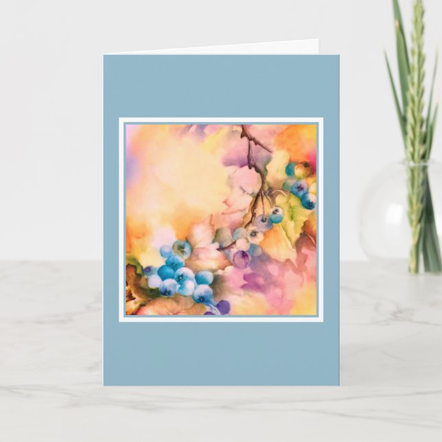 Cartão De Notas Bulk Blank Greeting Cards | Blueberry Botanical (Frente)