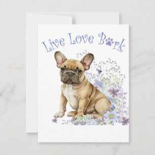 Cartão De Notas Bulldog Francês Floral