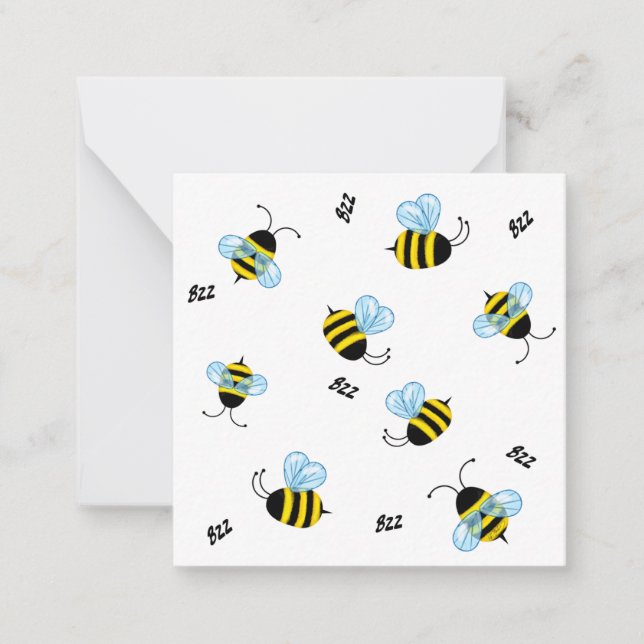 Cartão De Notas Bumble Bees Ocupadas Personalizadas (Frente)