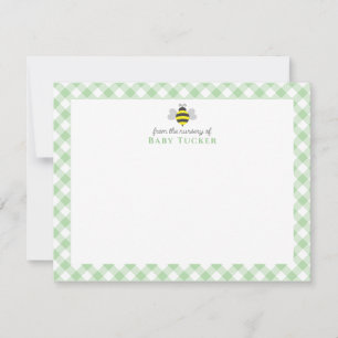 Cartão De Notas Bumblebee Preppy New Baby Stationery Obrigado