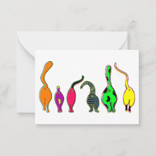 Cartão De Notas Bumbuns Coloridos de Gatos