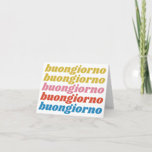 Cartão De Notas Buongiorno Italiano Hello Typografia Cute Retro