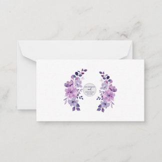 Cartão De Notas Buquê de flores roxas aquarela