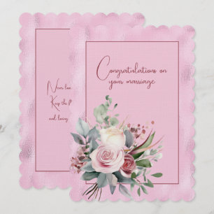Cartão De Notas Buquê floral de casamento de congratulações