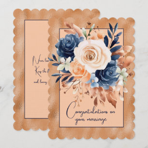 Cartão De Notas Buquê floral de casamento de congratulações