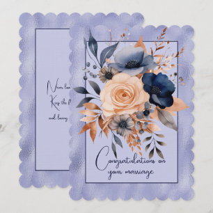 Cartão De Notas Buquê floral de casamento de congratulações
