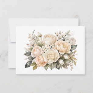 Cartão De Notas Buquê Floral Esbranquiçado Elegante