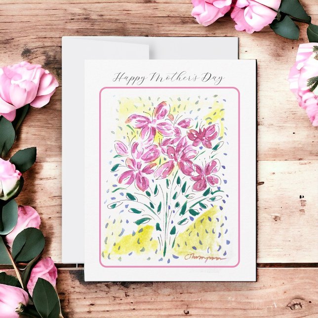 Cartão De Notas Buquê Rosa de Flores do Dia das Mães (Let your special person know how much they are appreciated on Mothers Day.)