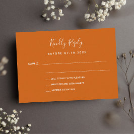 Cartão De Notas Burnt orange wedding response RSVP