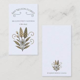 Cartão De Notas Business Card florist, floral and elegant