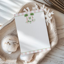 Cabana Stripes Palm Beach Monogram Crest