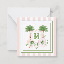 Cartão De Notas Cabana Stripes Palm Beach Monogram Crest Enclosure