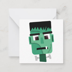 Cartão De Notas Cabeça do Monstro de Frankenstein